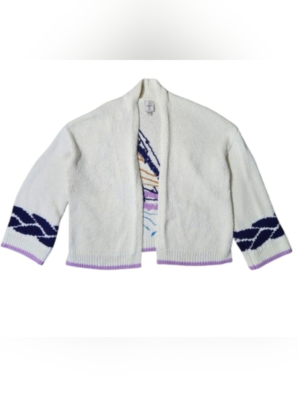 Anthropologie Maeve Maggie Sailboat Cardigan Sweater Lilac Women Size XS Small - Picture 2 of 13